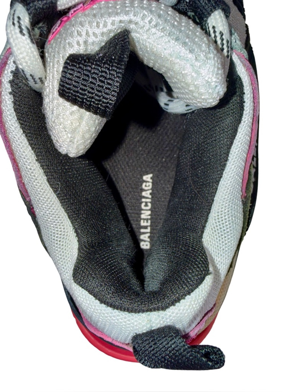 Balenciaga Women’s Triple S White Pink Black Multi-Layer Sneakers - Picture 6 of 7
